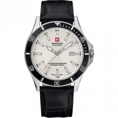 Swiss Military Flagship white dial leather strap Mens watch 6-4161.7.04.001.07