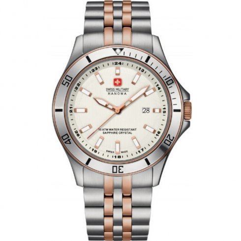 Swiss Military Flagship white dial stainless steel bracelet Mens watch 6-5161.7.12.001