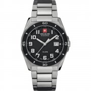 Swiss Military Guardian black dial stainless steel bracelet Mens watch 6-5190.04.007
