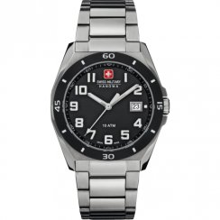 Swiss Military Guardian black dial stainless steel bracelet Mens watch 6-5190.04.007