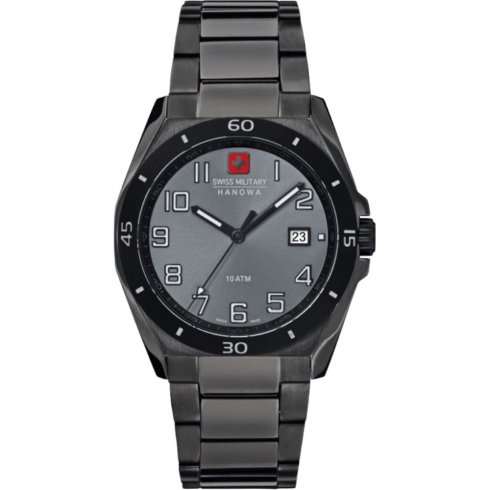 Swiss Military Guardian black dial stainless steel bracelet Mens watch 6-5190.30.009