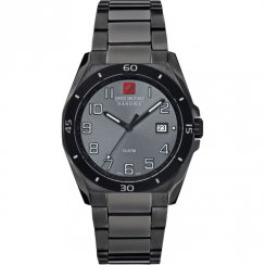 Swiss Military Guardian black dial stainless steel bracelet Mens watch 6-5190.30.009