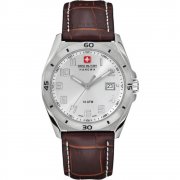 Swiss Military Guardian silver dial leather strap Mens watch 6-4190.04.001.05