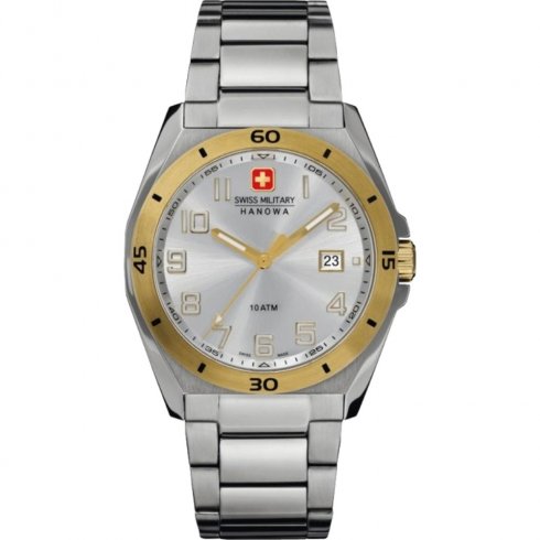 Swiss Military Guardian silver dial stainless steel bracelet Mens watch 6-5190.55.001