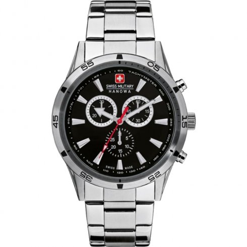 Swiss Military Oppurtunity black dial chronograph stainless steel bracelet Mens watch 6-8041.04.007