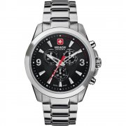 Swiss Military Predator black dial chronograph stainless steel bracelet Mens watch 6-5169.04.007