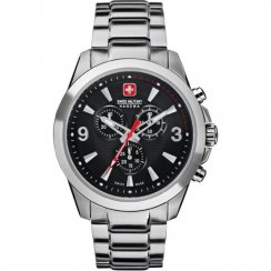 Swiss Military Predator black dial chronograph stainless steel bracelet Mens watch 6-5169.04.007