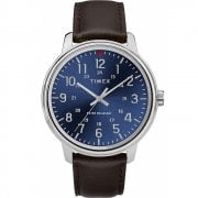 Timex Classic Blue Dial Brown Leather Strap Gents Watch TW2R85400
