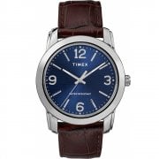 Timex Classic Blue Dial Brown Leather Strap Gents Watch TW2R86800
