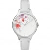 Timex Crystal Bloom Floral Dial White Leather Strap Ladies Watch TW2R66800