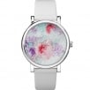 Timex Crystal Bloom Swarovski Floral Dial White Leather Strap Ladies Watch TW2R66500