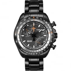 Timex IQ Aviator Chronograph Black Bracelet Gents Watch T2P103