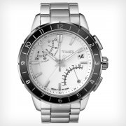 Timex IQ Chronograph White Dial Stainless Steel Bracelet Mens Watch T2N499