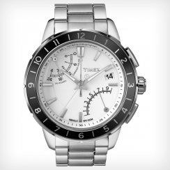 Timex IQ Chronograph White Dial Stainless Steel Bracelet Mens Watch T2N499