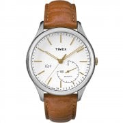 Timex IQ + Move Smartwatch White Dial Tan leather Strap Gents Watch TW2P94700