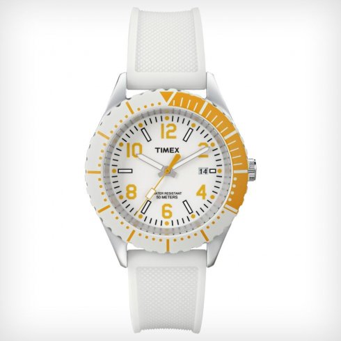 Timex Originals white dial rubber strap Ladies watch T2P007