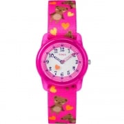 Timex White Dial Bears on Pink Strap Kids Watch TW7C16600