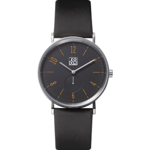 Zoom City Walk black dial leather strap Mens watch ZM.3772M.2518