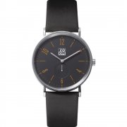 Zoom City Walk black dial leather strap Mens watch ZM.3772M.2518