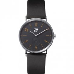 Zoom City Walk black dial leather strap Mens watch ZM.3772M.2518