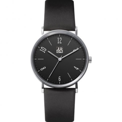 Zoom City Walk black dial leather strap Mens watch ZM.3793M.2502