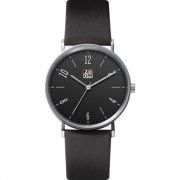 Zoom City Walk black dial leather strap Mens watch ZM.3793M.2502