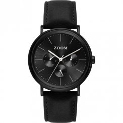 Zoom Coffee Moment black dial leather strap Mens watch ZM.7117M.2502