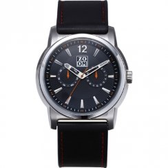 Zoom Confidence black dial leather strap Mens watch ZM.7092M.2502