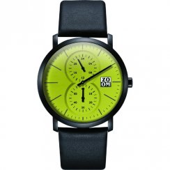 Zoom Cube green dial chronograph leather strap Mens watch ZM.7100M.2511