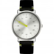Zoom Muse Silver Dial Black Leather Strap Mens Watch ZM.3826M.2522