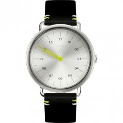 Zoom Muse Silver Dial Black Leather Strap Mens Watch ZM.3826M.2522