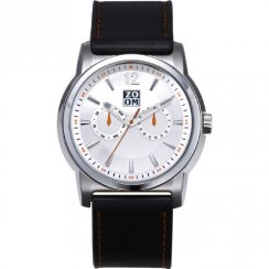 Zoom Planet silver dial leather strap Mens watch ZM.7092M.2501